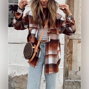 Plaid Shacket Jacket Size M